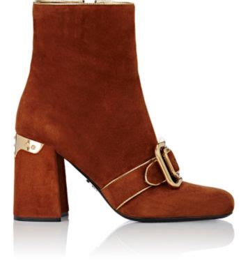 prada buckle band suede bootie|Women's Ankle Boots And Boots .